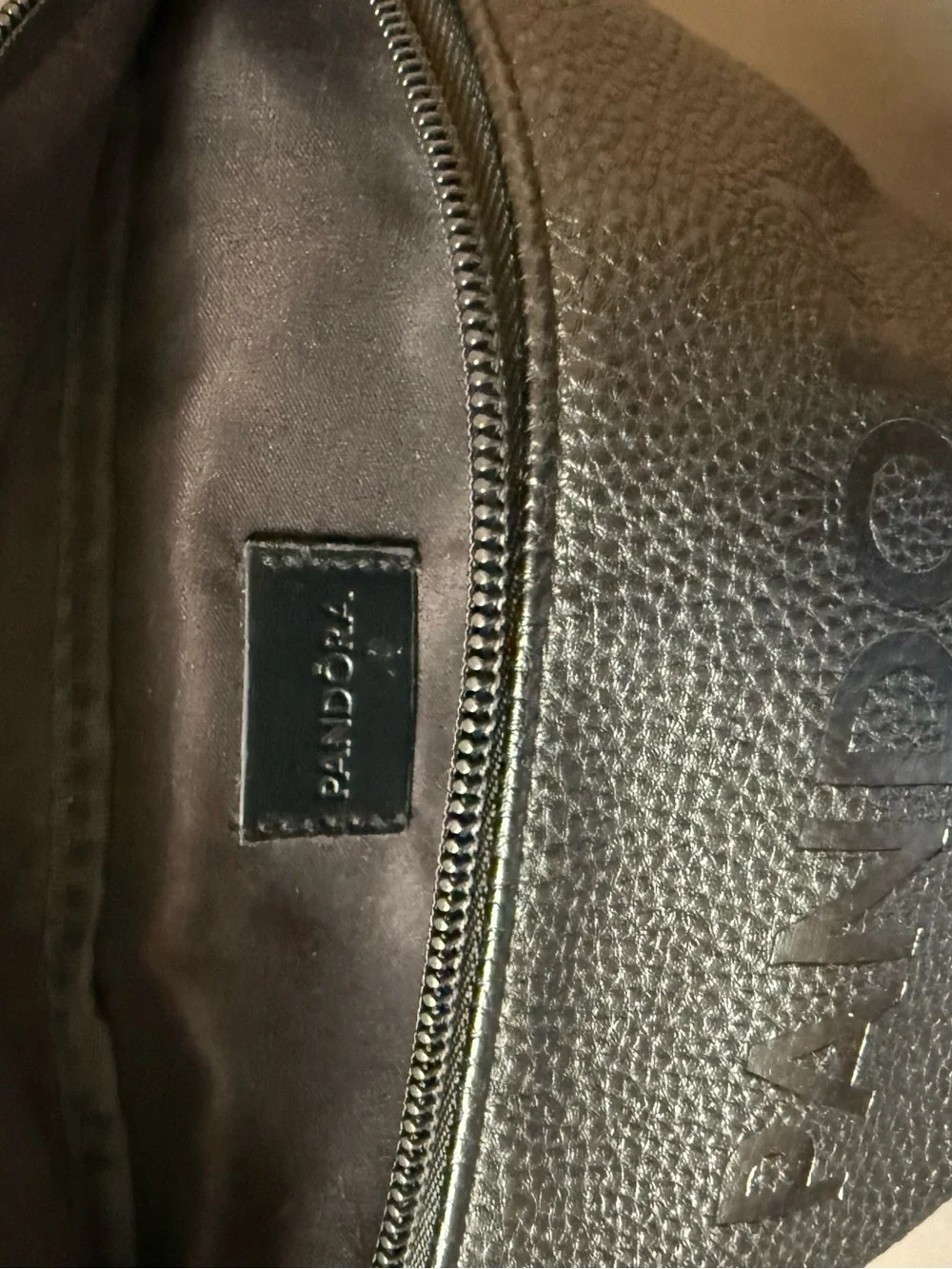 Pandora Black Pebbled Leather-Look Belt Bag